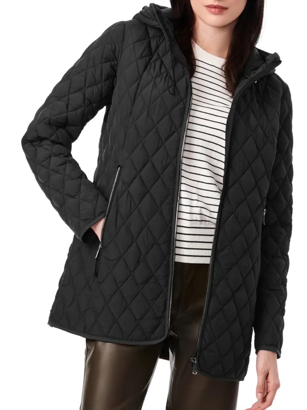 Kenneth Cole Black Medium Weight Coat